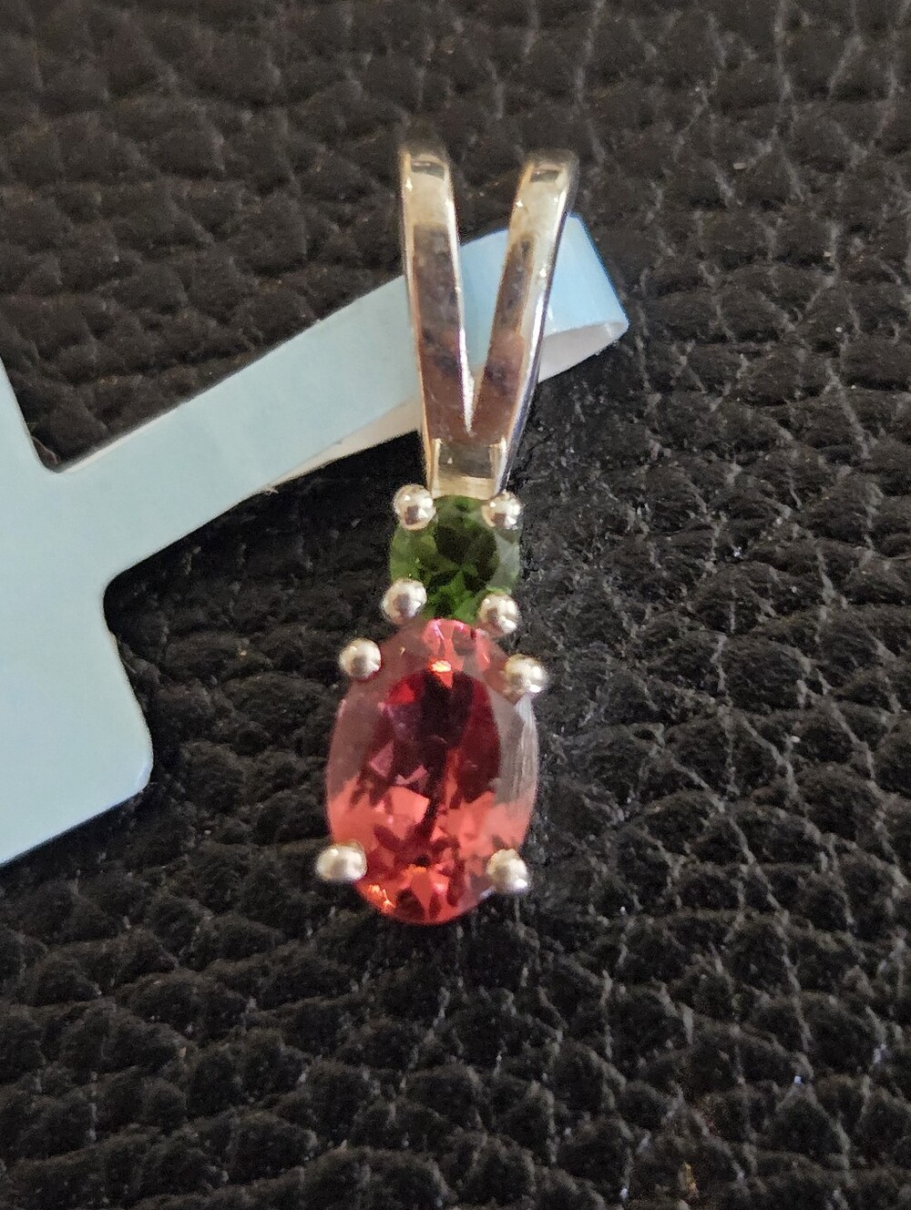 NWT Sterling Silver 925 Tourmaline Pink and Green Pendant Wicked-core